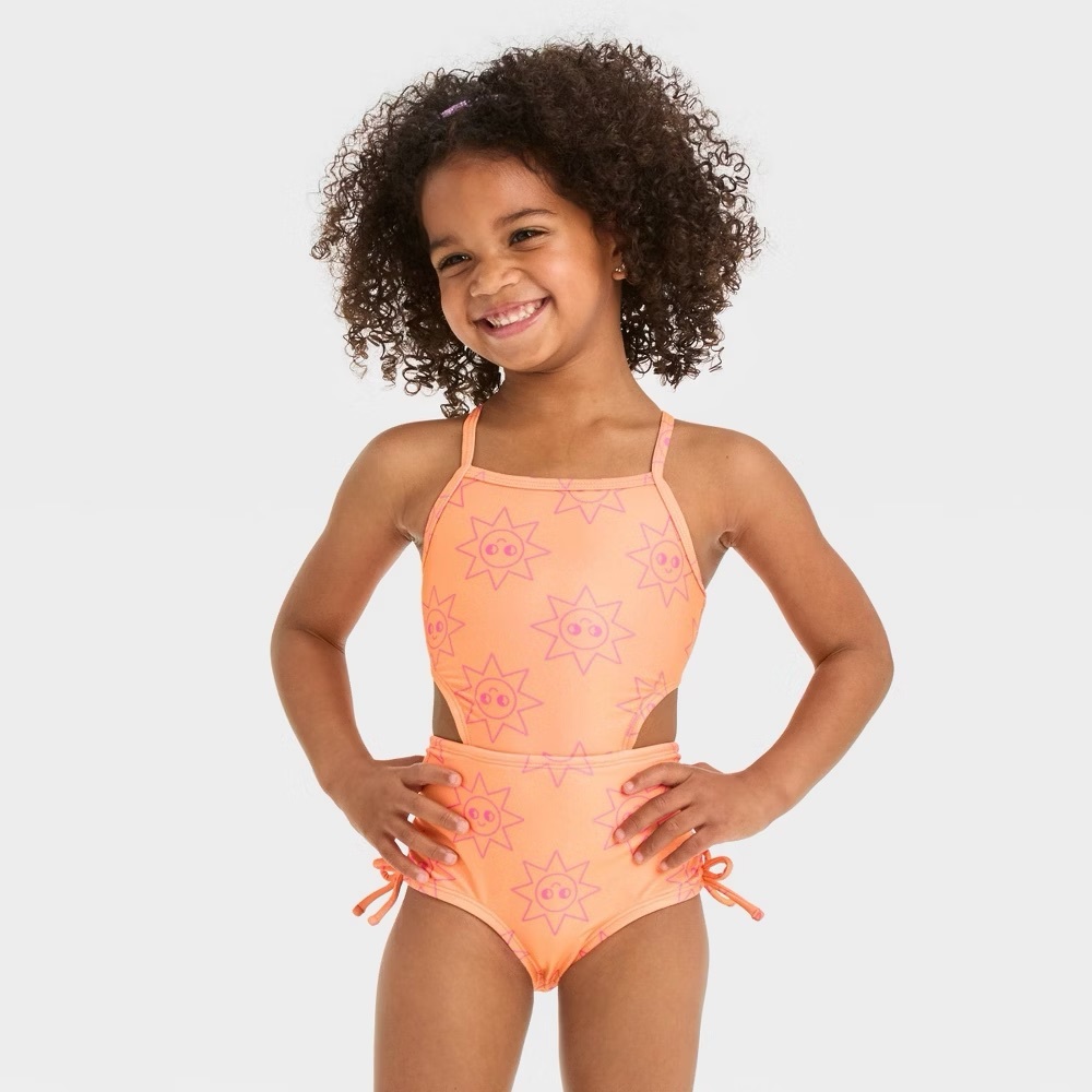 222 NWT Cat & Jack Toddler One‎ Piece Cut Out Swim Suit - Size: 3T